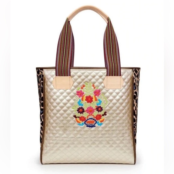 Consuela Bags Consuela Large Isabel Metallic Quilted Tote Bag